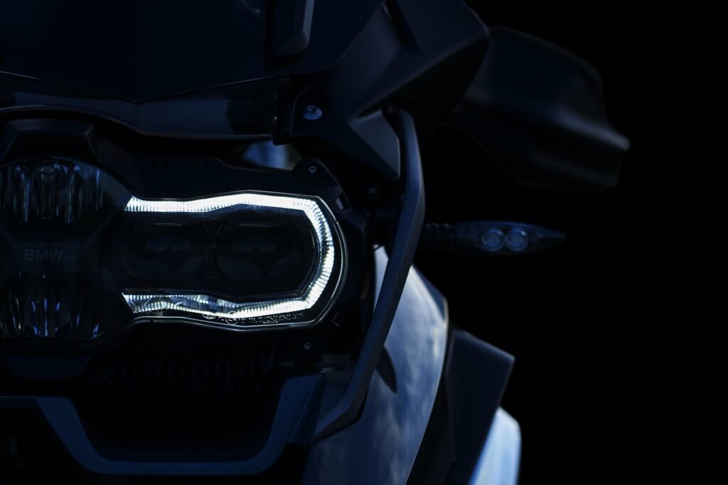 motorcycle, bmw, led, r1200gs, moto, night